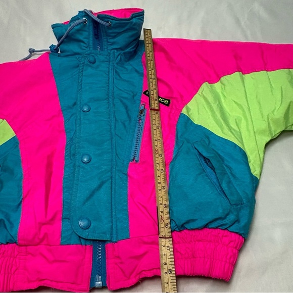 Vintage Sun Ice Girls 6 Winter Ski Jacket Colour Block 80s Vibrant Bright Winter - Picture 10 of 12